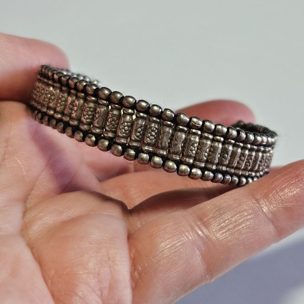 Sterling Silver Handwoven Bracelet 6.5" - Picture 3 of 15